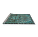 Sideview of Machine Washable Persian Light Blue Traditional Rug, wshtr2640lblu