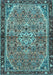 Machine Washable Persian Light Blue Traditional Rug, wshtr2640lblu