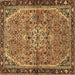 Square Machine Washable Persian Brown Traditional Rug, wshtr2640brn