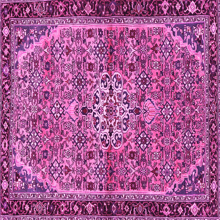 Square Machine Washable Persian Pink Traditional Rug, wshtr2640pnk