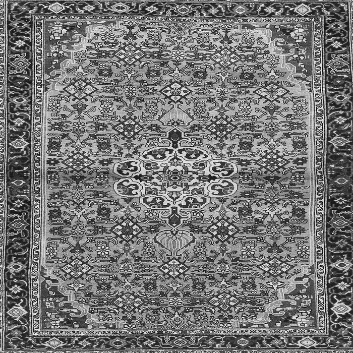 Round Machine Washable Persian Gray Traditional Rug, wshtr2640gry