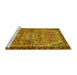 Sideview of Machine Washable Persian Yellow Traditional Rug, wshtr2640yw