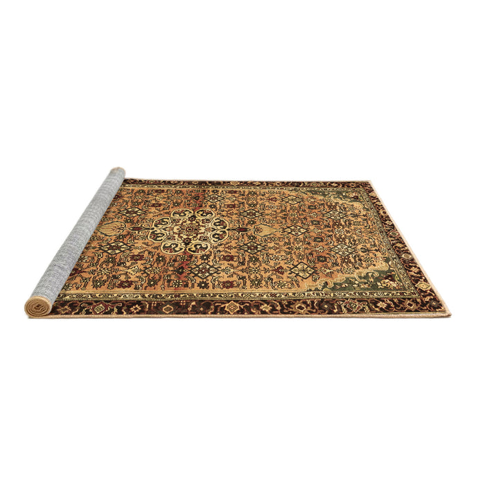 Sideview of Machine Washable Persian Brown Traditional Rug, wshtr2640brn
