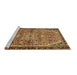 Sideview of Machine Washable Persian Brown Traditional Rug, wshtr2640brn