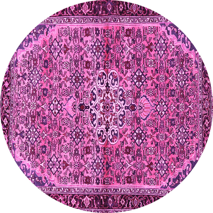 Round Persian Pink Traditional Rug, tr2640pnk