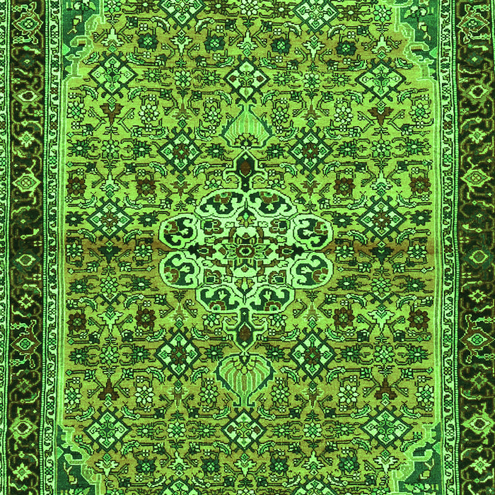 Serging Thickness of Machine Washable Persian Green Traditional Area Rugs, wshtr2640grn