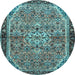 Round Persian Light Blue Traditional Rug, tr2640lblu