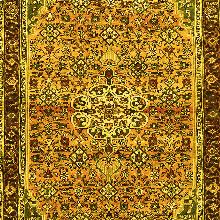 Machine Washable Persian Yellow Traditional Rug, wshtr2640yw