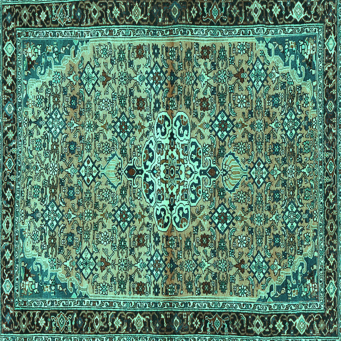Square Persian Turquoise Traditional Rug, tr2640turq