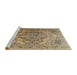 Sideview of Machine Washable Traditional Brown Rug, wshtr2641