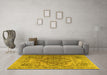 Machine Washable Persian Yellow Traditional Rug in a Living Room, wshtr2641yw