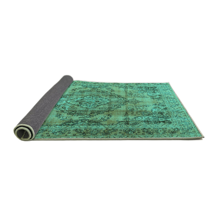Sideview of Persian Turquoise Traditional Rug, tr2641turq