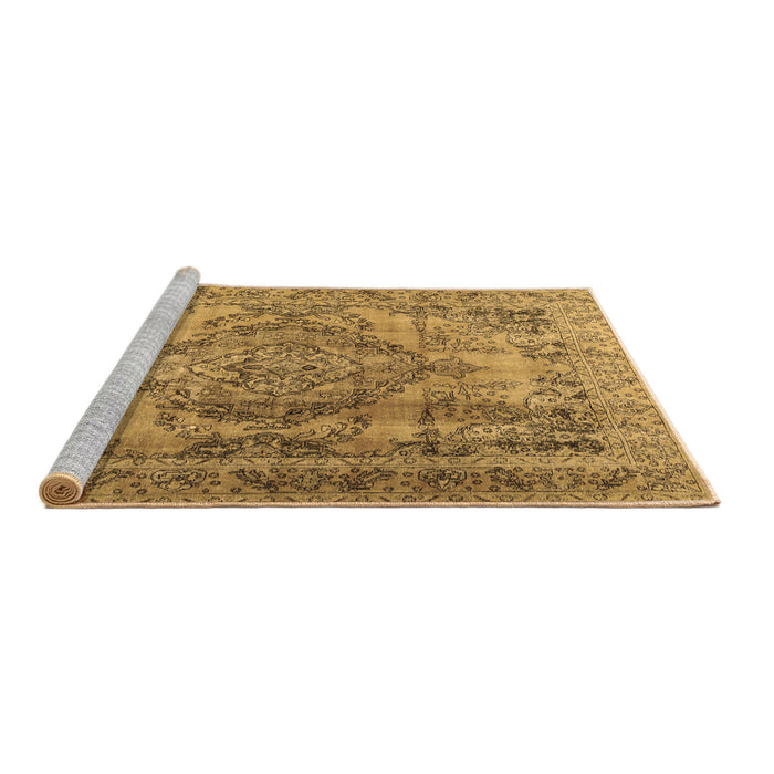 Sideview of Machine Washable Persian Brown Traditional Rug, wshtr2641brn