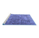 Sideview of Machine Washable Persian Blue Traditional Rug, wshtr2641blu