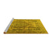 Sideview of Machine Washable Persian Yellow Traditional Rug, wshtr2641yw