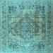 Square Persian Light Blue Traditional Rug, tr2641lblu