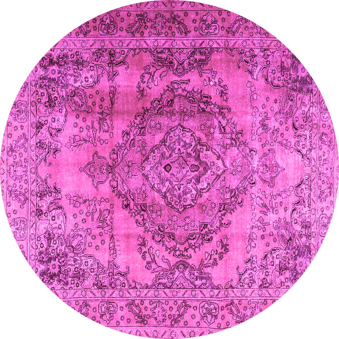 Round Persian Pink Traditional Rug, tr2641pnk