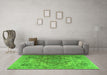 Machine Washable Persian Green Traditional Area Rugs in a Living Room,, wshtr2641grn