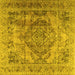 Square Persian Yellow Traditional Rug, tr2641yw