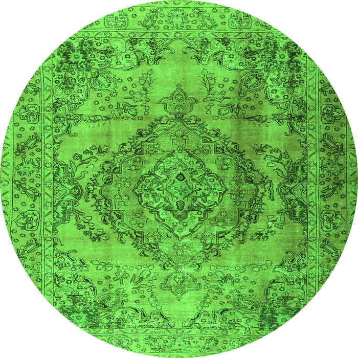 Square Persian Green Traditional Rug, tr2641grn