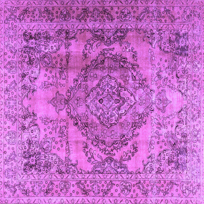 Square Machine Washable Persian Purple Traditional Area Rugs, wshtr2641pur