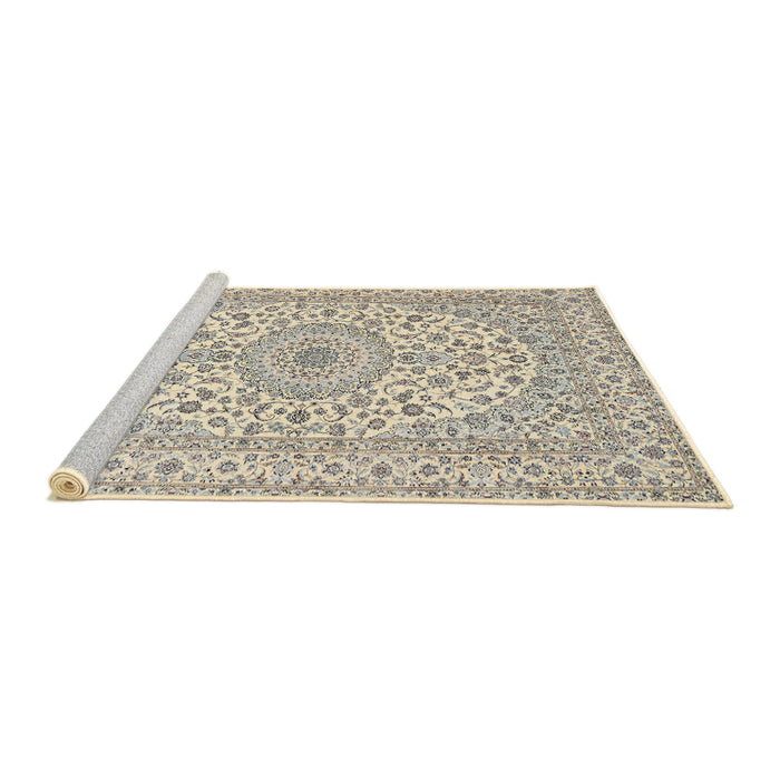 Sideview of Machine Washable Traditional Vanilla Gold Rug, wshtr2642