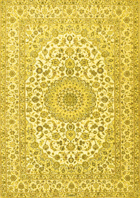 Medallion Yellow Traditional Rug, tr2642yw