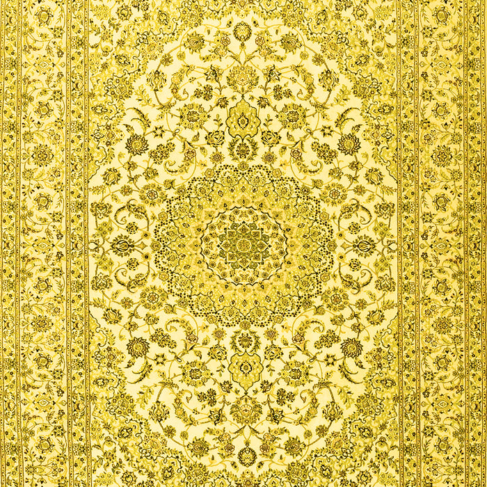 Medallion Yellow Traditional Rug, tr2642yw