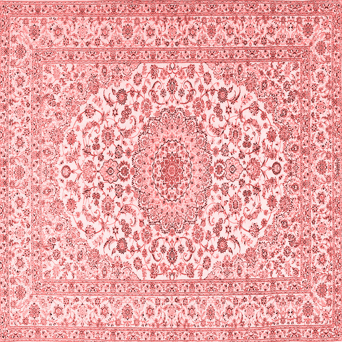Machine Washable Medallion Red Traditional Rug, wshtr2642red