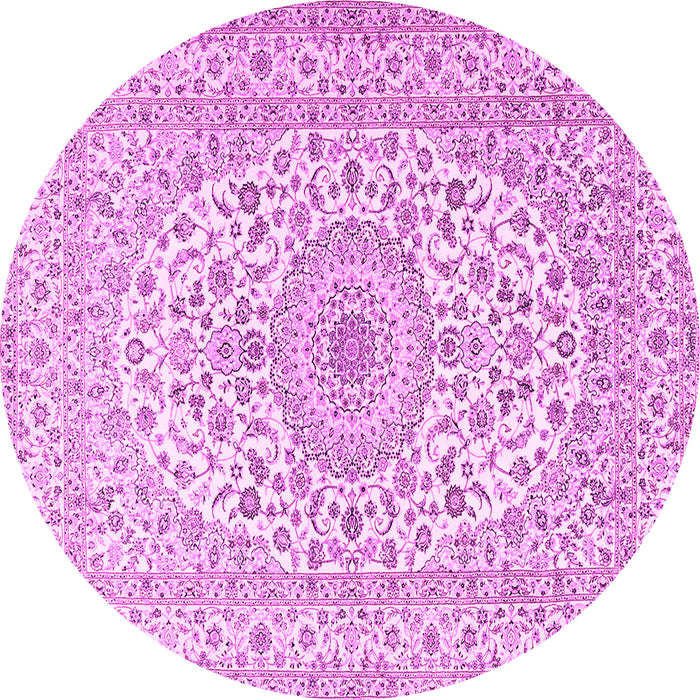 Round Medallion Pink Traditional Rug, tr2642pnk