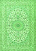 Medallion Green Traditional Rug, tr2642grn