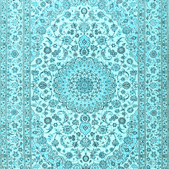 Medallion Light Blue Traditional Rug, tr2642lblu