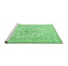 Sideview of Machine Washable Medallion Emerald Green Traditional Area Rugs, wshtr2642emgrn