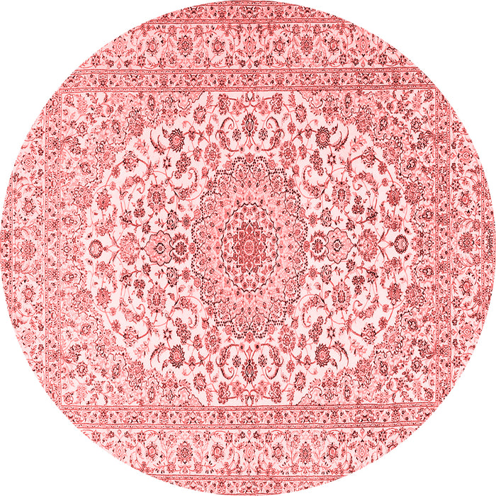 Machine Washable Medallion Red Traditional Rug, wshtr2642red