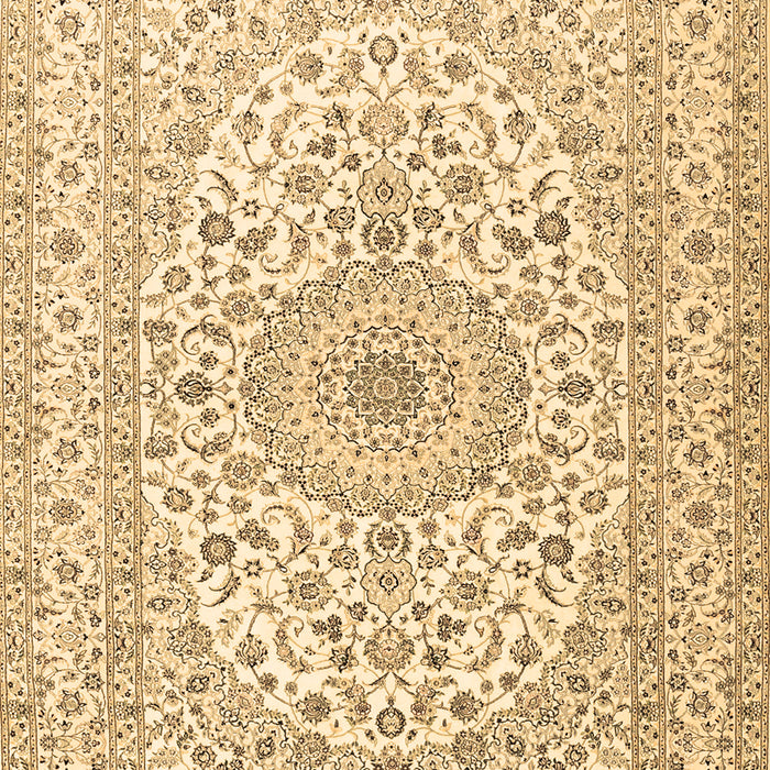 Machine Washable Medallion Brown Traditional Rug, wshtr2642brn