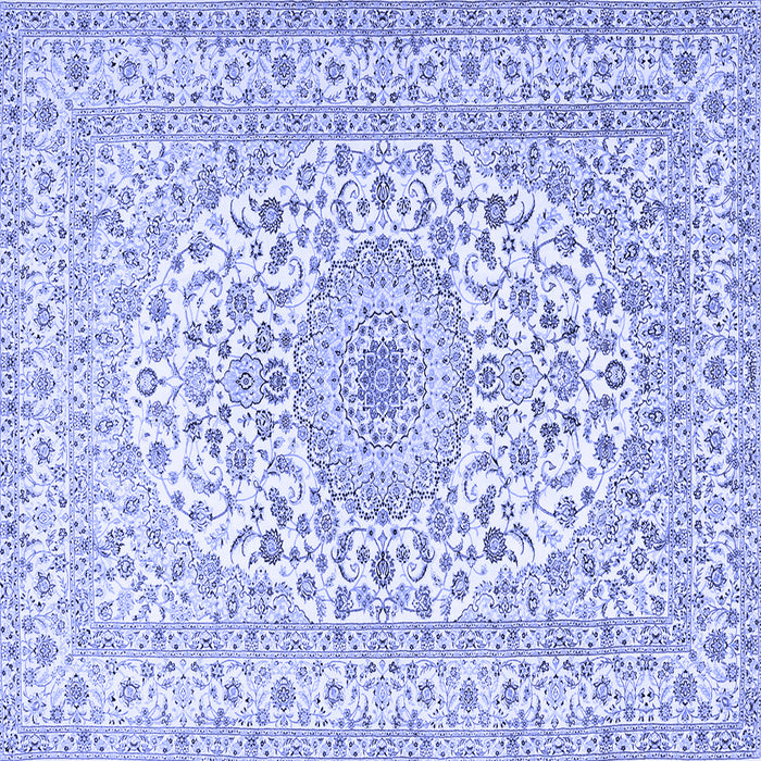 Square Medallion Blue Traditional Rug, tr2642blu