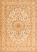 Serging Thickness of Machine Washable Medallion Orange Traditional Area Rugs, wshtr2642org