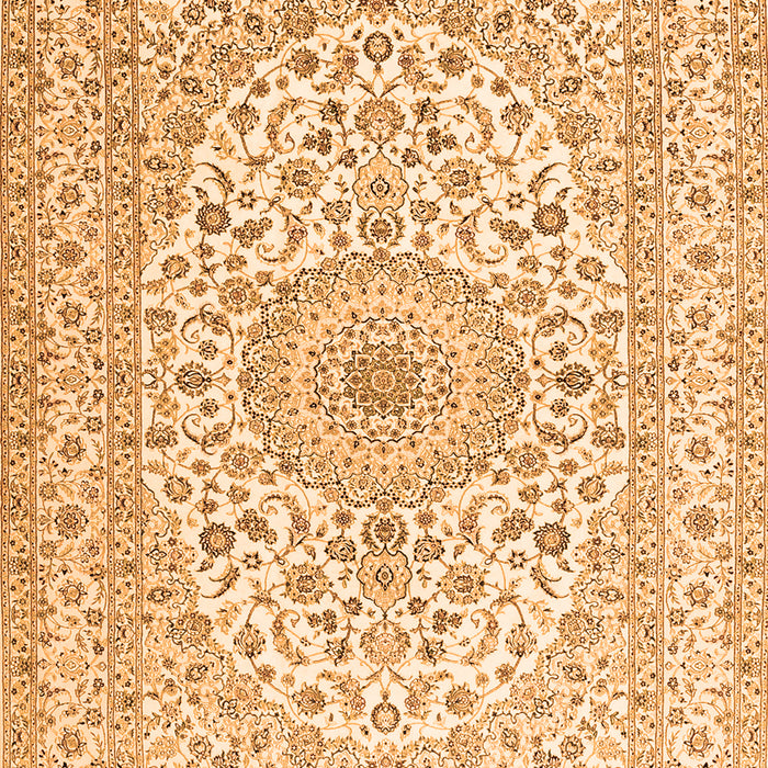 Serging Thickness of Machine Washable Medallion Orange Traditional Area Rugs, wshtr2642org