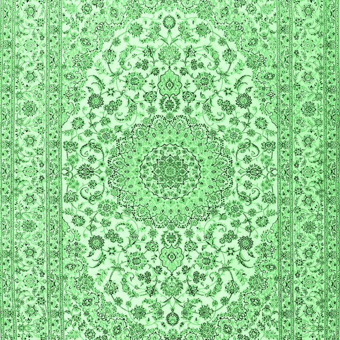 Medallion Emerald Green Traditional Rug, tr2642emgrn