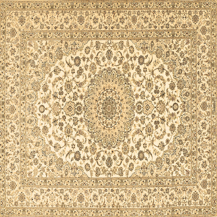 Square Machine Washable Medallion Brown Traditional Rug, wshtr2642brn