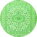 Machine Washable Medallion Green Traditional Area Rugs, wshtr2642grn