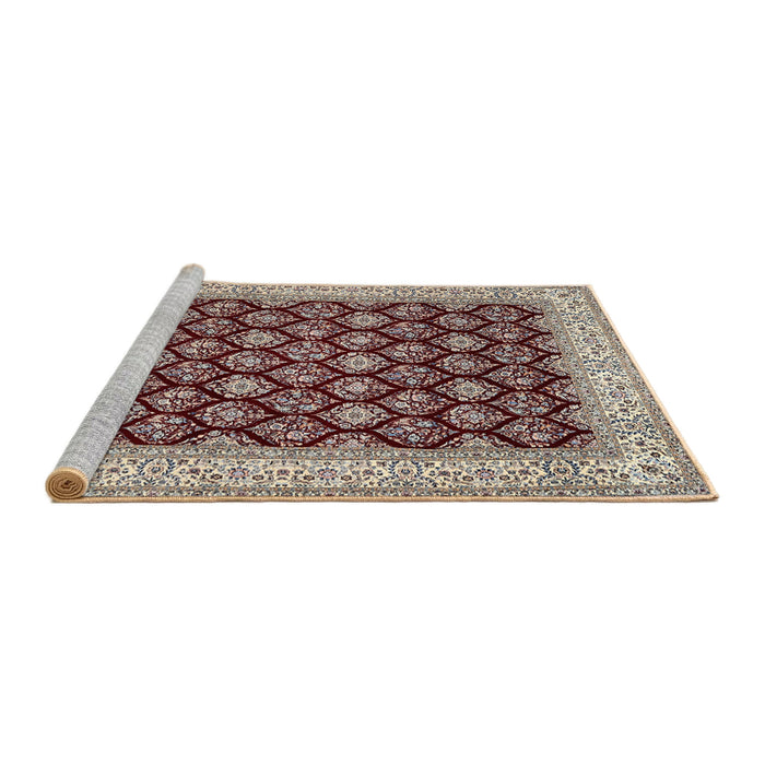 Sideview of Machine Washable Traditional Tan Brown Rug, wshtr2643