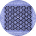 Round Persian Blue Traditional Rug, tr2643blu