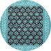 Round Persian Light Blue Traditional Rug, tr2643lblu