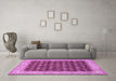 Machine Washable Persian Pink Traditional Rug in a Living Room, wshtr2643pnk