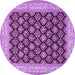 Round Persian Purple Traditional Rug, tr2643pur