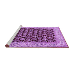 Sideview of Machine Washable Persian Purple Traditional Area Rugs, wshtr2643pur