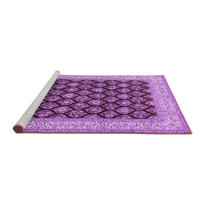 Sideview of Machine Washable Persian Purple Traditional Area Rugs, wshtr2643pur