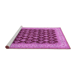 Sideview of Machine Washable Persian Pink Traditional Rug, wshtr2643pnk
