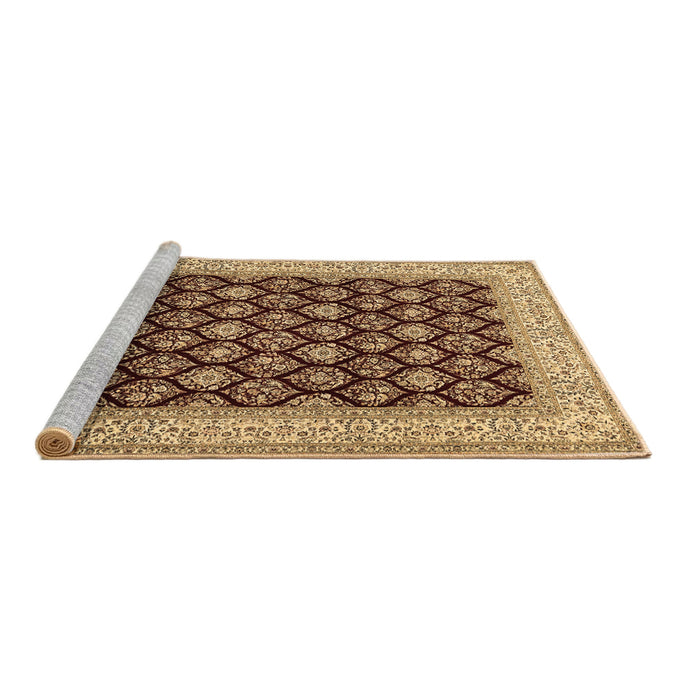 Sideview of Machine Washable Persian Brown Traditional Rug, wshtr2643brn